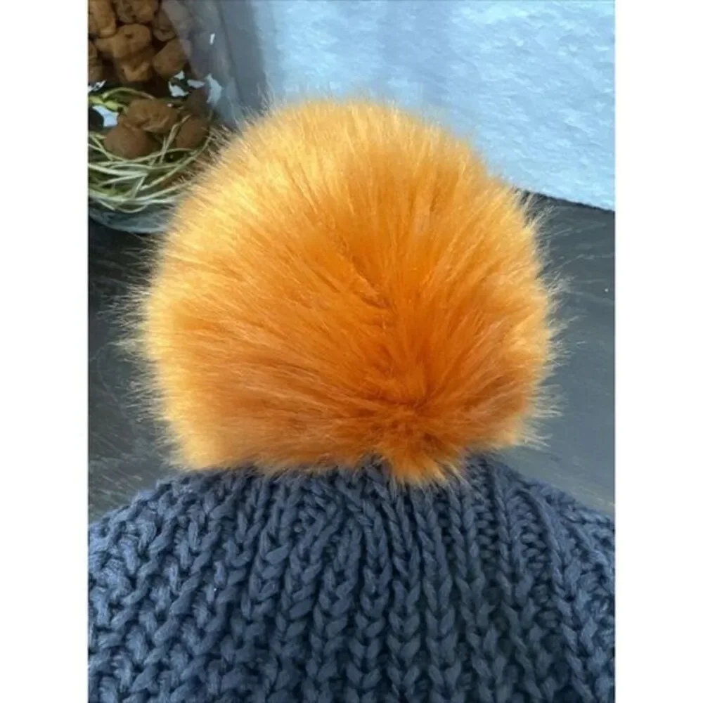 Love Your Melon Blue With Orange Pom Beanie‎